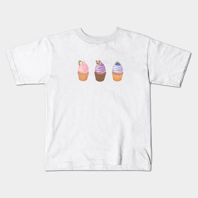 Colorful Fruit Cupcakes❤️ Kids T-Shirt by Rose Chiu Food Illustration